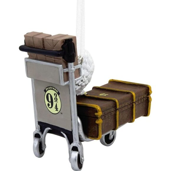 Hallmark‎ Harry Potter Trolley Luggage Cart W/Hedwig Christmas Holiday Ornament - Picture 3 of 5